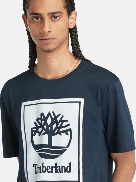 T-shirt męski bawełniany Timberland TB0A5WQQ S Niebieski (194902954094) - obraz 4