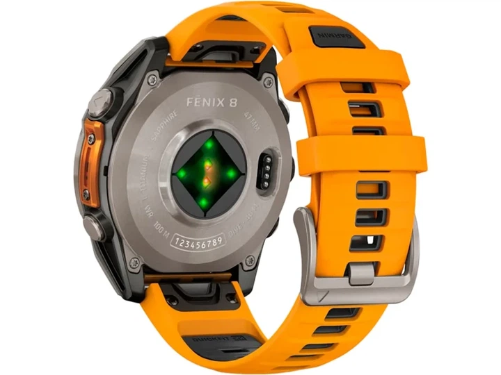 Спортивний годинник Garmin Fenix 8 47mm AMOLED Sapphire Titanium w. Spark Orange/Graphite Silicone Band (010-02904-10/11) - изображение 3