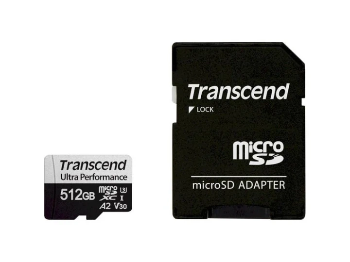 Карта пам'яті Transcend 512 GB microSDXC Clase 10 UHS-I (U3) + SD-adapter (TS512GUSD340S) - Фото 1 Карта пам'яті Transcend 512 GB microSDXC Clase 10 UHS-I (U3) + SD-adapter (TS512GUSD340S) - изображение 1