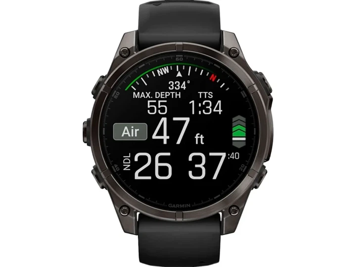 Спортивний годинник Garmin Fenix 8 47mm AMOLED Sapphire Carbon Gray DLC Titanium w. Black/Pebble Gray S. Band (010-02904-20/21) - изображение 7