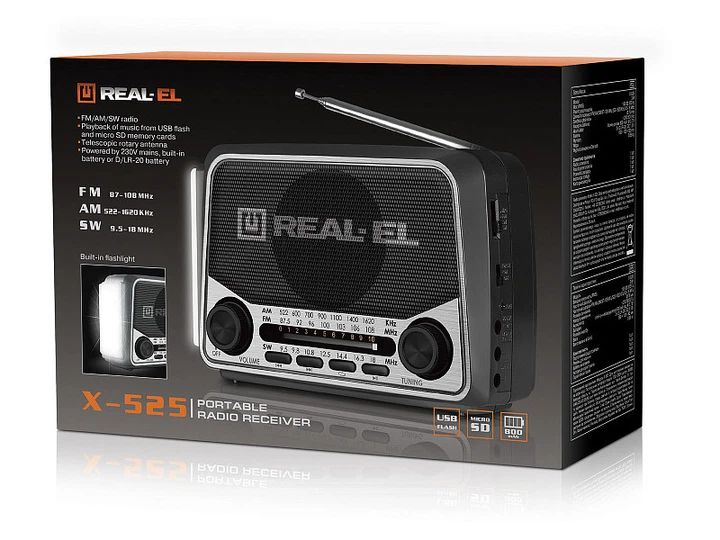 Радіоприймач REAL-EL X-525 Grey (EL121800004) - изображение 10