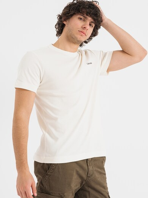 Футболка бавовняна чоловіча Calvin Klein K10K109894-YAT S Біла (8720107078840) - зображення 3