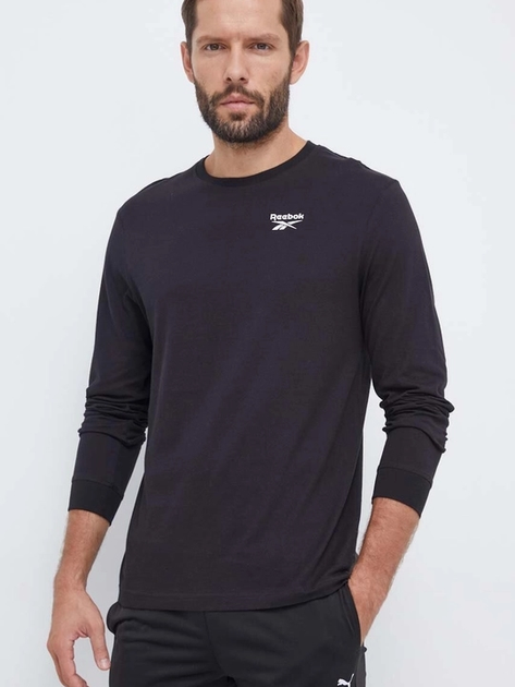 Лонгслів чоловічий Reebok Identity Small Logo Ls Tee 100070399 L Чорний (4066763731588) - зображення 1