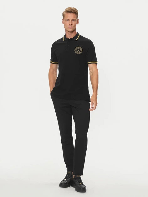 Поло довге чоловіче Versace Jeans Couture vjc76gagt02cj01tg89 2XL Чорне (8052019595802) - зображення 3
