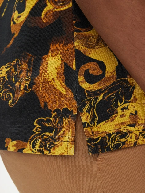 Koszulka polo męska Versace Jeans Couture vjc76gag6s0js286g89 L Czarny/Żółty (8052019587203) - obraz 5