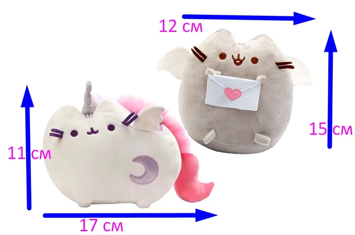Набор мягких игрушек 2Life Pusheen cat 12х15 см и 11х17 см v-12382 - изображение 2