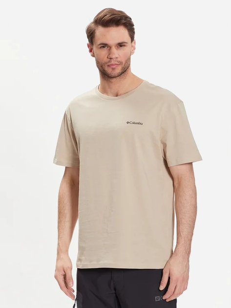 Футболка бавовняна чоловіча Columbia CSC Basic Logo Short Sleeve 1680053274 M Бежева (195978524433) - зображення 1