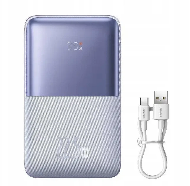Портативная батарея Повербанк Power Bank Baseus 20000 mAh 22,5 Вт USB Лаванда Lilac - изображение 3