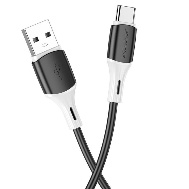 Кабель Borofone BX79 Type-C silicone charging data cable (1 m) 3 A Black - Фото 1 Кабель Borofone BX79 Type-C silicone charging data cable (1 m) 3 A Black - изображение 1