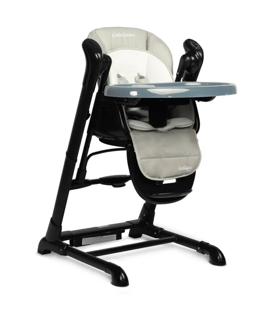 Крісло-гойдалка + стільчик для годування Caretero INDIGO Black Grey - зображення 2