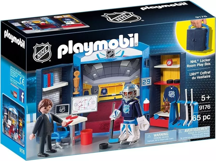 Zestaw do gry Playmobil NHL Locker Room Play Box (4008789091765) - obraz 1