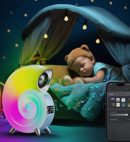 Умная колонка-ночник "Улитка" 4 в 1 Conch Music Light grand KP-556, 256 режимов освещения - изображение 6