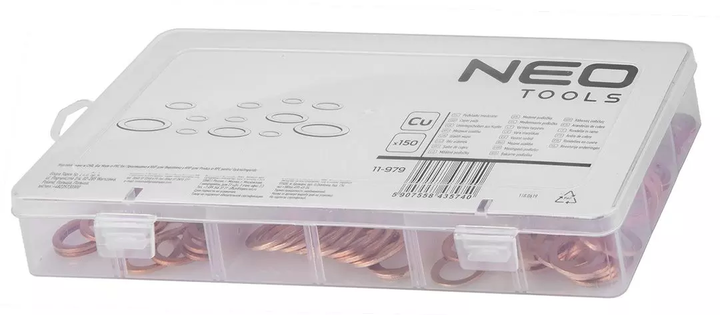 Podkładki miedziane NEO Tools 150 szt. 11-979 (5907558435740) - obraz 3