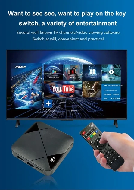 Игровая ТВ приставка M8 mini 4K на Android TV с встроенным эмулятором ретро игр и джойстиками - изображение 5