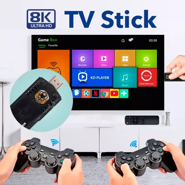 Игровая ТВ-приставка Game Box 8K на Android TV Stick M98 с джойстиками - Фото 4 Игровая ТВ-приставка Game Box 8K на Android TV Stick M98 с джойстиками - изображение 4