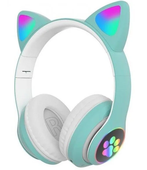 Наушники беспроводные Bluetooth Cat Ear VZV-23M 7805 400мАч с подсветкой Мятный - изображение 2