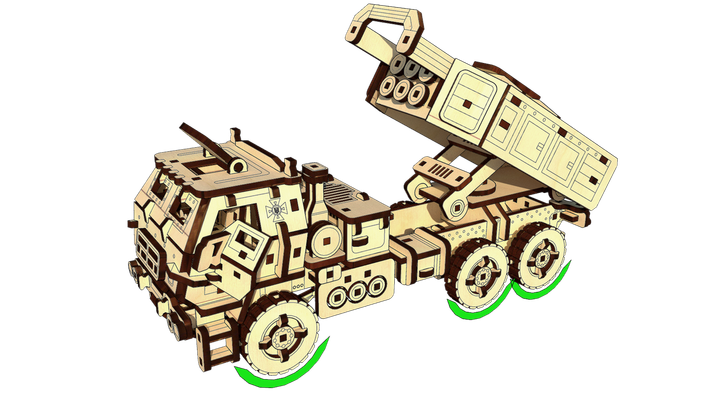 3D Пазл Із Дерева Механічний Pazly Хаймарс Himars 308 деталей - зображення 4