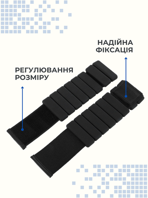 Утяжелители браслеты (500 гр) утяжелители для рук и ног с силиконовым покрытием черные FI-0709 - изображение 3