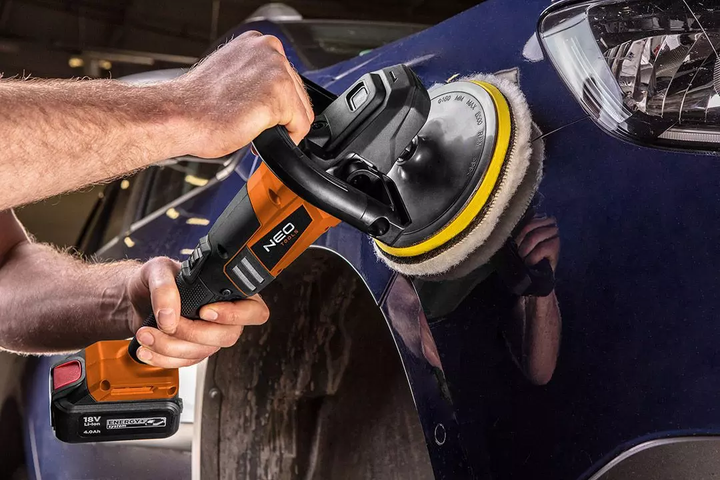 Акумуляторна полірувальна машина NEO Tools Energy+ 18V M14 150 мм 04-602 без акумулятора та зарядного пристрою (5907558465518) - зображення 15