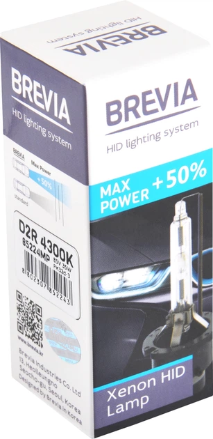 Ксеноновая лампа Brevia D2R +50%, 4300K, 85V, 35W PK32d-3, 1 шт (85224MP) - Фото 2 Ксеноновая лампа Brevia D2R +50%, 4300K, 85V, 35W PK32d-3, 1 шт (85224MP) - изображение 2