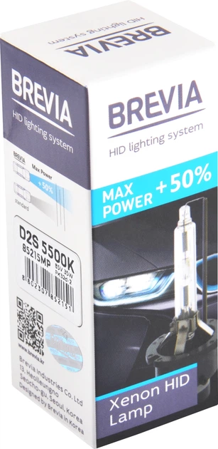Ксеноновая лампа Brevia D2S +50%, 5500K, 85V, 35W PK32d-2, 1 шт (85215MP) - изображение 2