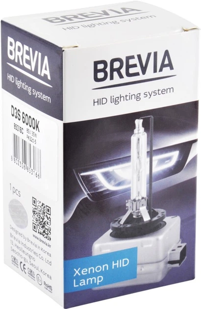 Ксеноновая лампа Brevia D3S 6000K, 42V, 35W PK32d-3, 1 шт (85316c) - Фото 3 Ксеноновая лампа Brevia D3S 6000K, 42V, 35W PK32d-3, 1 шт (85316c) - изображение 3