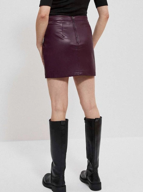 Spódnica damska z eko skóry Moodo Z-SC-3913 S Bordowa (5904152355399) - obraz 2