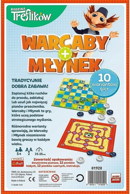Gra planszowa Trefl Rodzina Treflików Warcaby i Młynek (5900511019209) - obraz 3