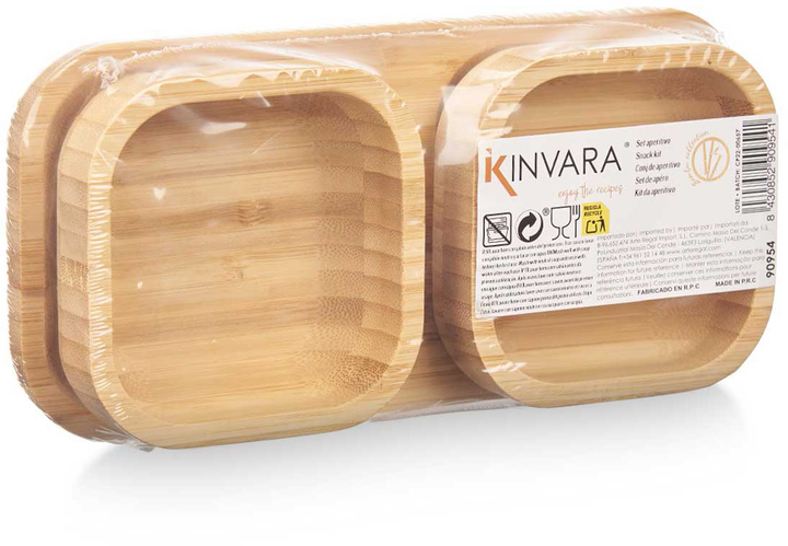 Піалки Kinvara дерев'яні на бамбуковій дошці 11 x 23 x 45 см 2 шт (8430852909541) - зображення 4