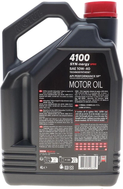 Olej silnikowy Motul 4100 Syn-nergy Spec SAE 10W-40 4 l 112891 (3374650406732) - obraz 2
