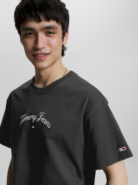 Футболка чоловіча Tommy Jeans DM0DM16835-BDS XL Чорна (8720644535110) - зображення 5