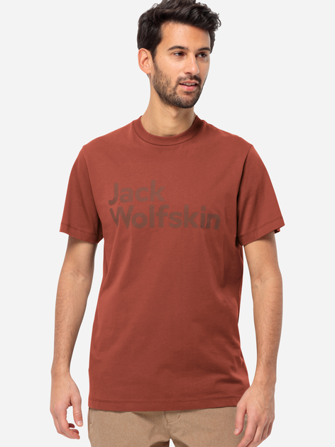 Футболка бавовняна довга чоловіча Jack Wolfskin Essential Logo T M 1809591-2503 L Темно-помаранчева (4064993863239) - зображення 1