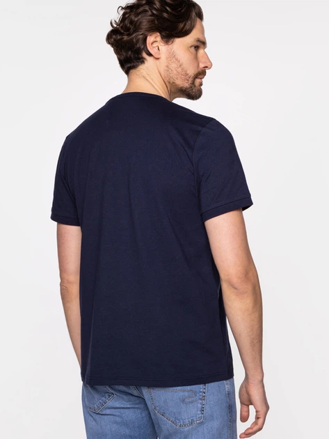 Футболка бавовняна чоловіча Lee Cooper HENLEY-4587 M Темно-синя (5904347395322) - зображення 2