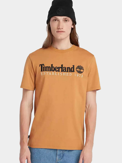 T-shirt męski bawełniany Timberland TB0A6SE1 L Beżowy (194112902236) - obraz 1