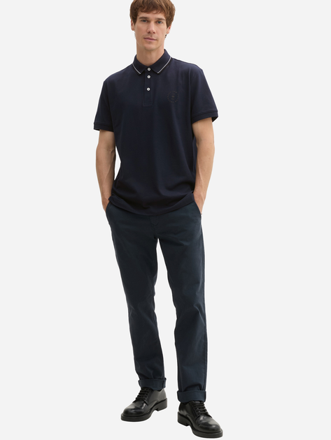 Koszulka polo męska Tom Tailor 1043721 L Granatowe (4068127336125) - obraz 3