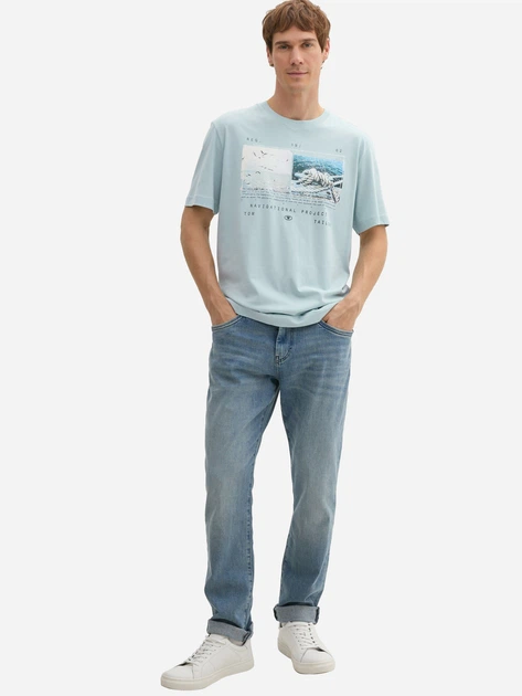 Koszulka męska bawełniana Tom Tailor 1043369 M Miętowa (4068127105752) - obraz 3