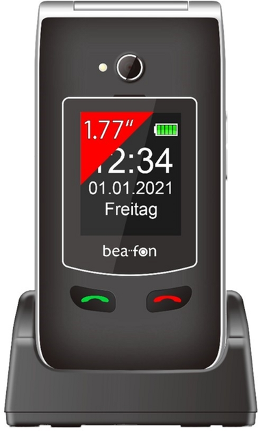 Telefon komórkowy Beafon SL645 Plus Silver Line Black/Silver (SL645plus_EU001B) - obraz 7