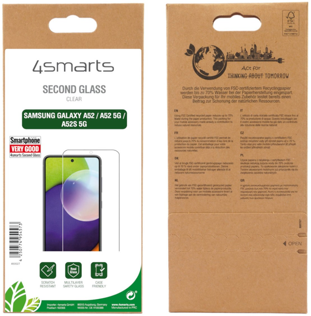 Szkło hartowane 4smarts Second Glass Essential do Samsung Galaxy A52/A52 5G/A52s 5G (493527) - obraz 2