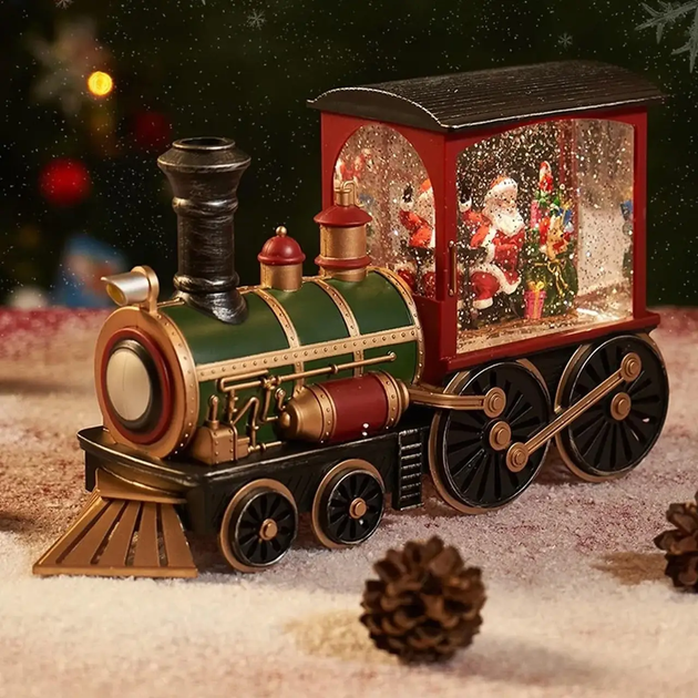 Ночник новогодний музыкальный Xmas Поезд с Санта Клаусом 32х17см - Фото 2 Ночник новогодний музыкальный Xmas Поезд с Санта Клаусом 32х17см - изображение 2
