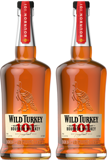 Набор Бурбон Wild Turkey 101 до 8 лет выдержки 0.7 л 50.5% + Бурбон Wild Turkey 101 до 8 лет выдержки 0.7 л 50.5% (8000040500036) 