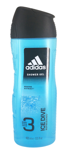 Perfumowany żel pod prysznic dla mężczyzn Adidas Ice Dive 3-w-1 400 ml (3607340717635) - obraz 1