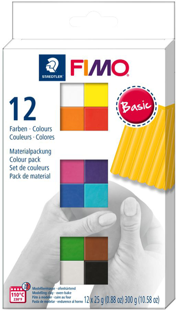 Zestaw gliny polimerowej Fimo Soft Basic 12 kolorów x 25 g (4007817053409) - obraz 1