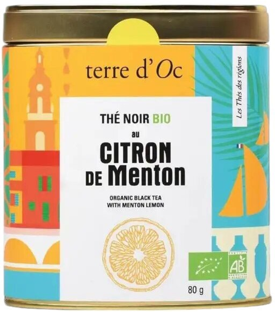 Чорний чай Terre d'Oc Bio Citron Menton 80 г (3700324439001) - зображення 1