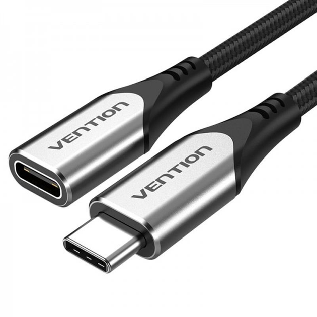 Удлинитель Vention USB Type-C - USB Type-C (M/F), 0.5 м, Silver/Black ...