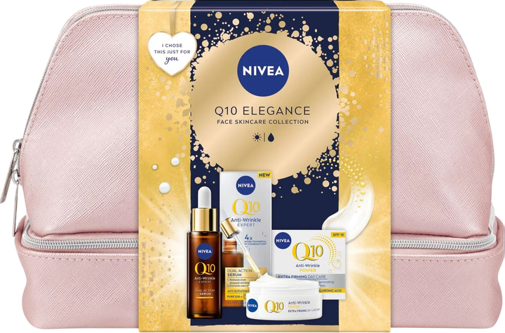 Zestaw do pielęgnacji twarzy Nivea Q10 Elegance Krem na dzień 50 ml + Serum 30 ml (9005800383040) - obraz 1