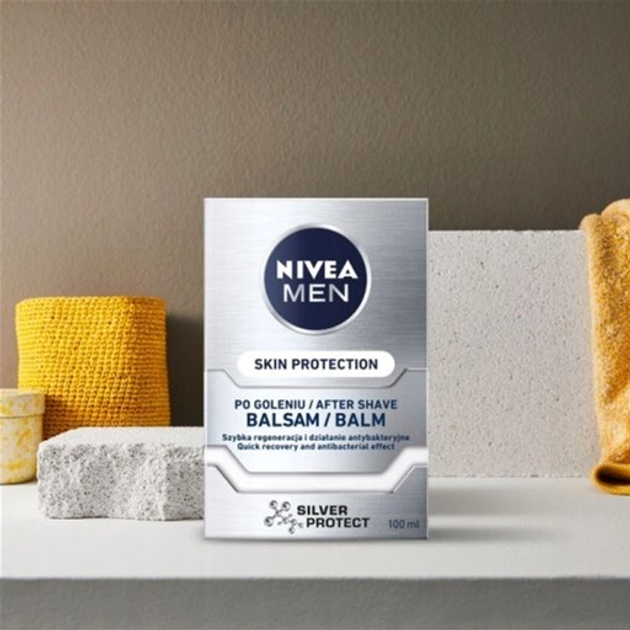 Набір для догляду за тілом Nivea Men Silver Protect Пінка для гоління 200 мл + Бальзам після гоління 100 мл + Антиперспірант кульковий 50 мл + Гель для душу 250 мл (9005800382975) - зображення 4