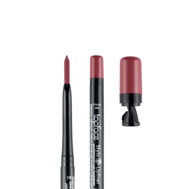 Олівець для губ водостійкий topface Stylo Lipliner матовий № 008 темно-кораловий (PT618) - зображення 2