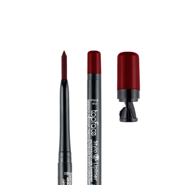 Олівець для губ водостійкий topface Stylo Lipliner матовий № 012 Вишневий (PT618) - Фото 2 Олівець для губ водостійкий topface Stylo Lipliner матовий № 012 Вишневий (PT618) - зображення 2