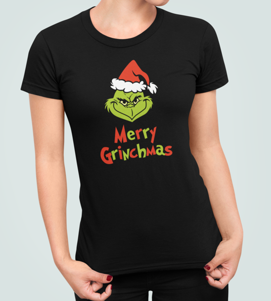 Жіноча Новорічна футболка Stedman з принтом Merry Grinchmas Гринч Викрадач Різдва Чорний М - Фото 1 Жіноча Новорічна футболка Stedman з принтом Merry Grinchmas Гринч Викрадач Різдва Чорний М - зображення 1