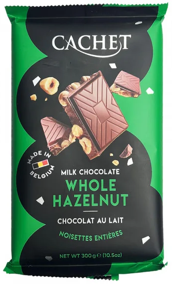 Шоколад молочний з мигдалем Cachet Hazelnut з лісовим горіхом, 300 г - Фото 1 Шоколад молочний з мигдалем Cachet Hazelnut з лісовим горіхом, 300 г - зображення 1